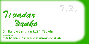 tivadar wanko business card